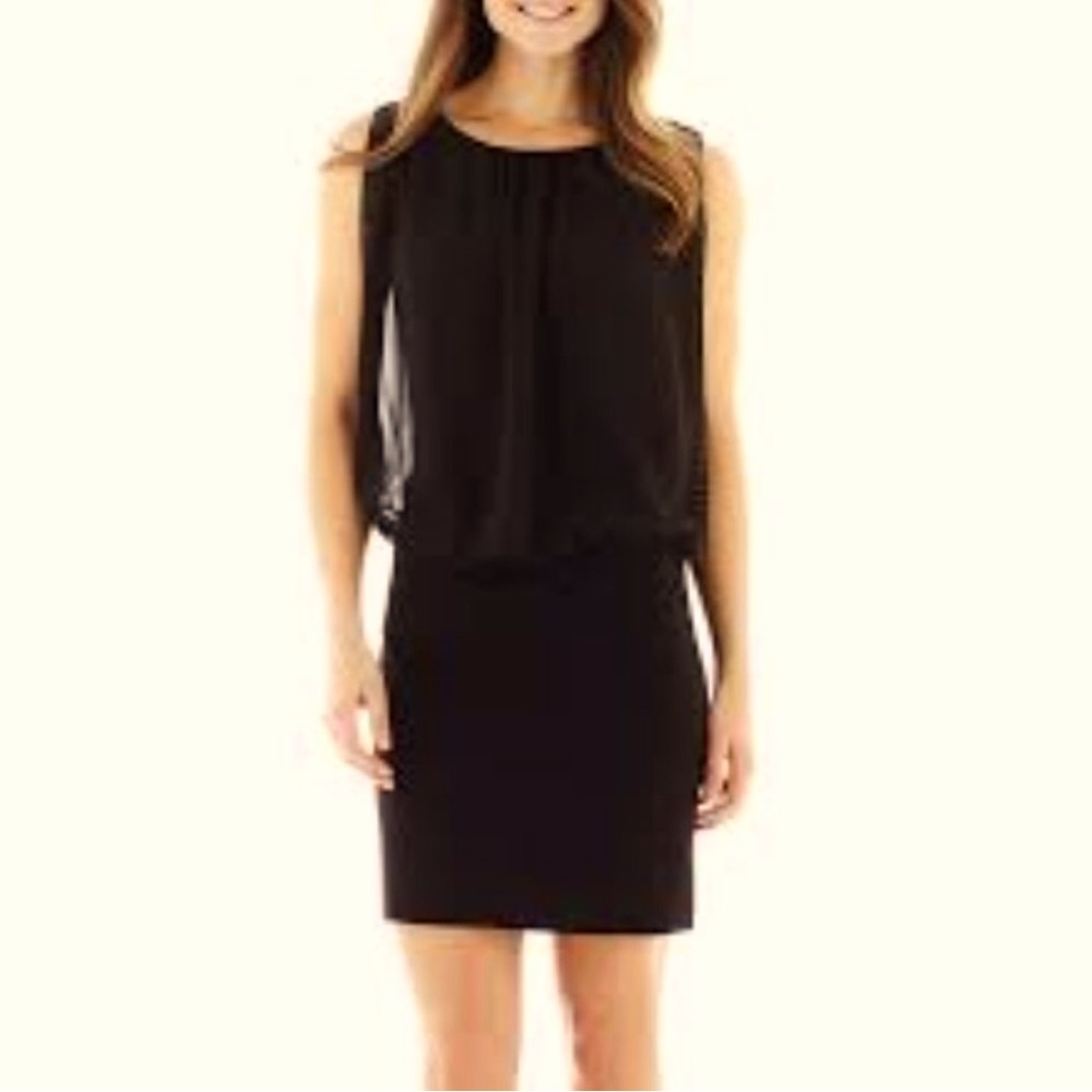 Scarlett, Black Sleeveless, Embellished Chiffon, cocktail Dress, SZ 08